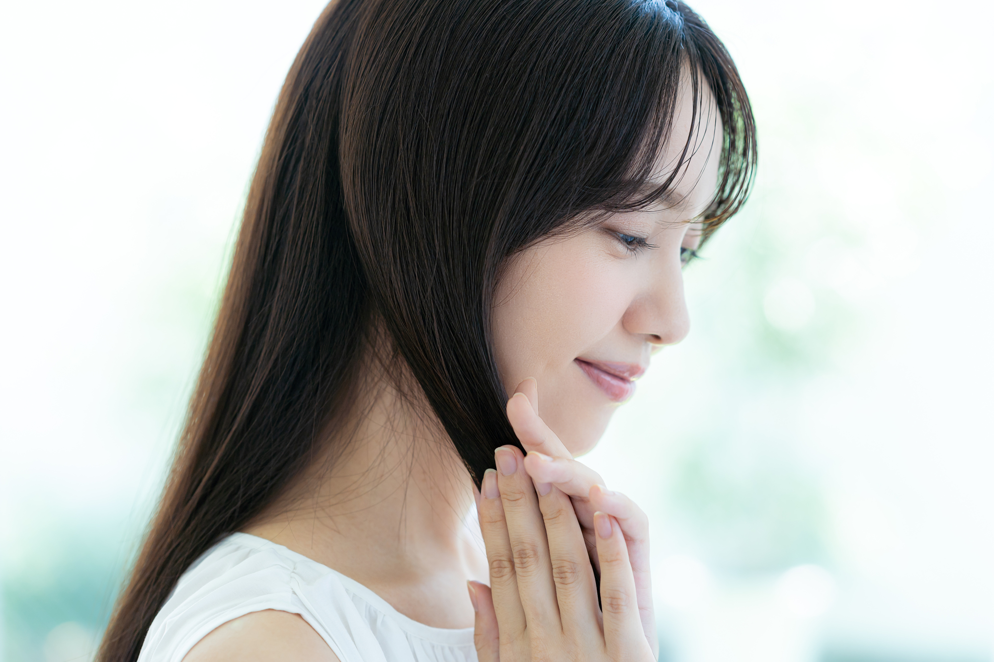 美髪の女性