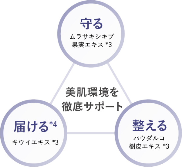 透明美肌へ導く３つのサポート成分